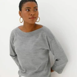 Pull col bateau manches 3/4, toucher doux