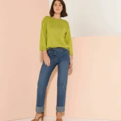 Pull col bateau manches 3/4, toucher doux