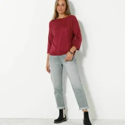 Pull col bateau manches 3/4, toucher doux