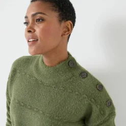 Pull col montant, maille poilue fantaisie