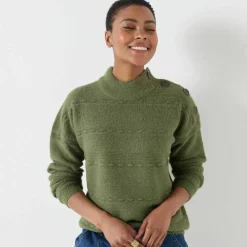Pull col montant, maille poilue fantaisie