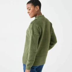 Pull col montant, maille poilue fantaisie