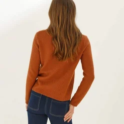 Pull col polo, maille fantaisie