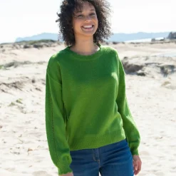 Pull col rond finitions écailles