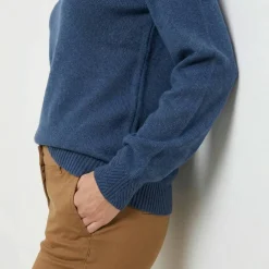 Pull col rond maille ajourée, toucher doux