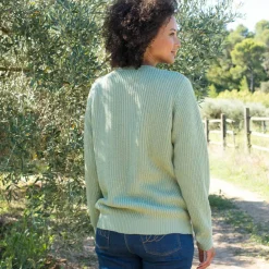 Pull col rond maille anglaise