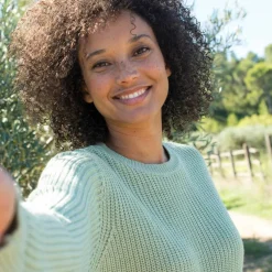 Pull col rond maille anglaise