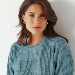 Pull col rond maille anglaise