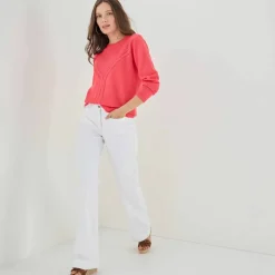 Pull col rond, maille fantaisie