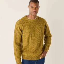 Pull col rond maille irlandaise