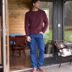 Pull col rond maille irlandaise