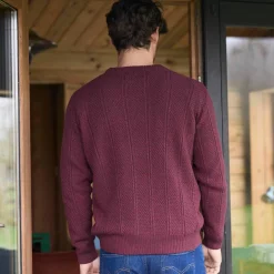 Pull col rond maille irlandaise