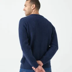 Pull col rond maille irlandaise