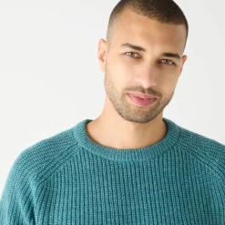 Pull col rond manches marteau côtes anglaises 30% laine