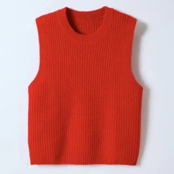 Pull col rond sans manches