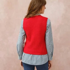 Pull col rond sans manches