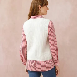 Pull col rond sans manches