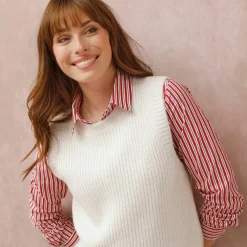 Pull col rond sans manches