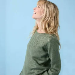 Pull col rond Spécial Petites, maille pointelle