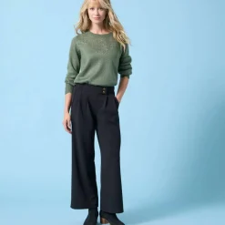 Pull col rond Spécial Petites, maille pointelle