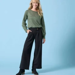 Pull col rond Spécial Petites, maille pointelle
