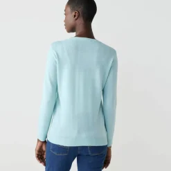 Pull col rond uni, manches longues, toucher doux