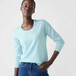 Pull col rond uni, manches longues, toucher doux