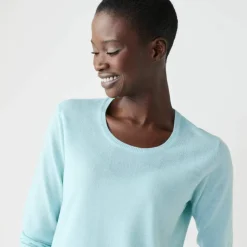 Pull col rond uni, manches longues, toucher doux