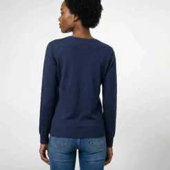 Pull col rond uni, manches longues, toucher doux