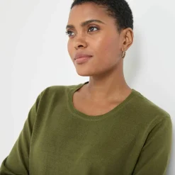 Pull col rond uni, manches longues, toucher doux