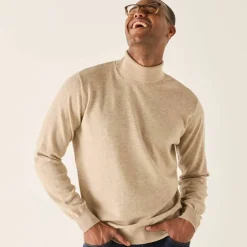 Pull col roulé en laine mélangée
