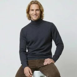 Pull col roulé en laine mélangée