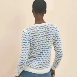Pull col tunisien en maille fantaisie