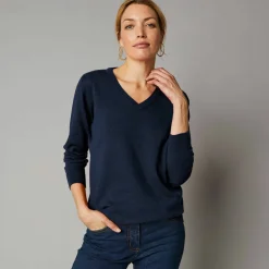Pull col V, laine d'agneau