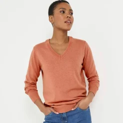 Pull col V, laine d'agneau