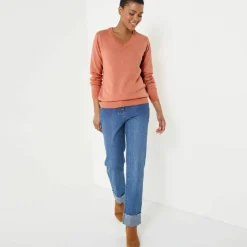 Pull col V, laine d'agneau