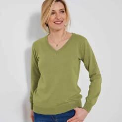 Pull col V, laine d'agneau