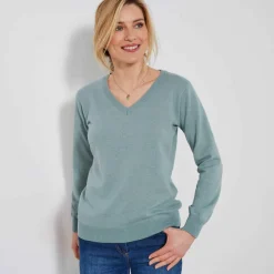 Pull col V, laine d'agneau