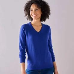 Pull col V, laine d'agneau