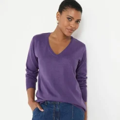 Pull col V, toucher doux