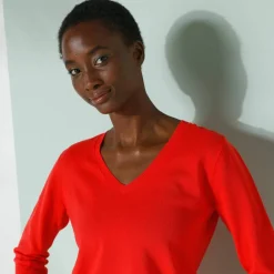 Pull col V, toucher doux
