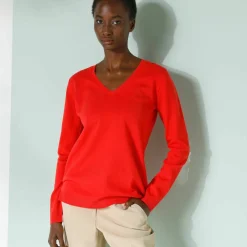 Pull col V, toucher doux