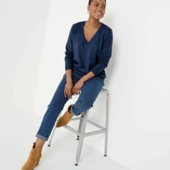 Pull col V, toucher doux