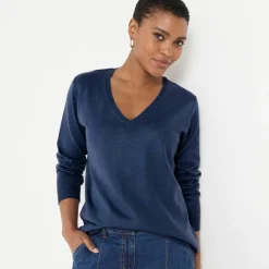 Pull col V, toucher doux
