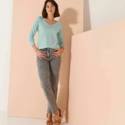 Pull col V, toucher doux