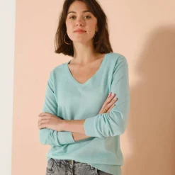 Pull col V, toucher doux