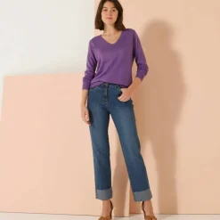 Pull col V, toucher doux