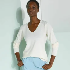Pull col V, toucher doux