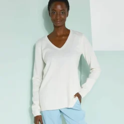 Pull col V, toucher doux