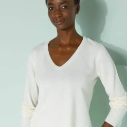 Pull col V, toucher doux